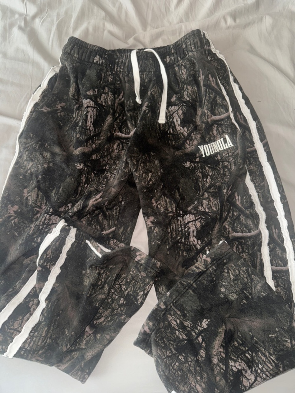 YOUNGLA dark camo sweats